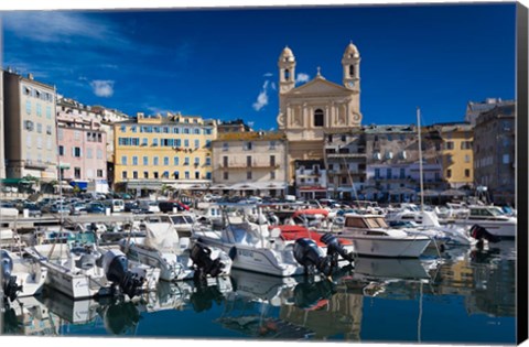 Framed Old Port, Bastia, Corsica, France Print