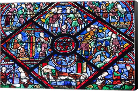 Framed Chartres Cathedral Stained Glass Print