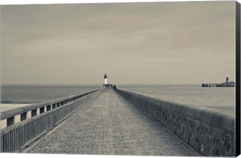 Framed West Jetty in The Port of Calais Print