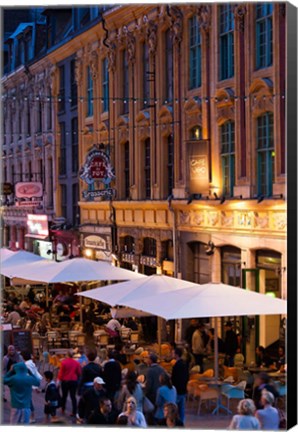 Framed French Flanders Cafes at Dusk Print
