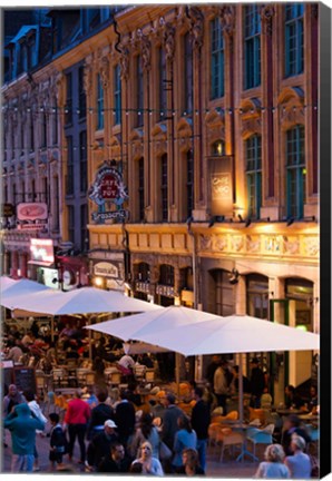 Framed French Flanders Cafes at Dusk Print