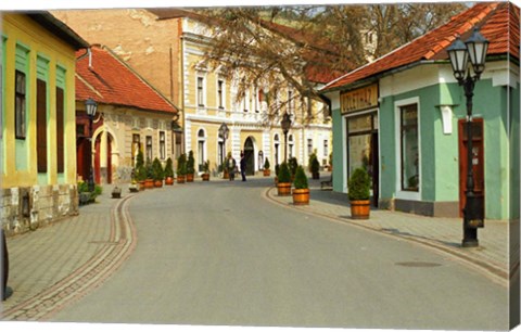 Framed Main Street, Tokaj, Hungary Print