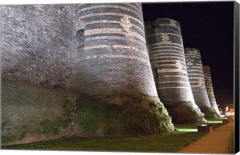 Framed Chateau d&#39;Angers Castle at Night Print