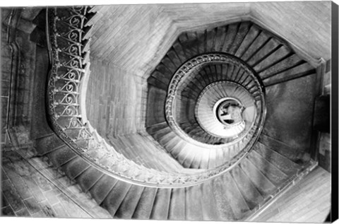 Framed Traboule Staircase, Lyon, France Print