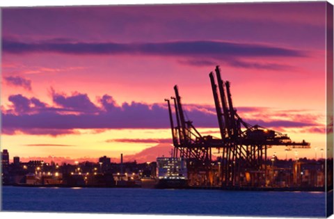 Framed Cargo Cranes, Port of Vancouver Print