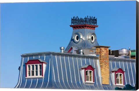 Framed Colorful House, Quebec City, Canada Print