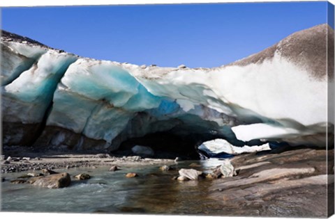 Framed Ice Cave in the Glacier of Schlatenkees Print