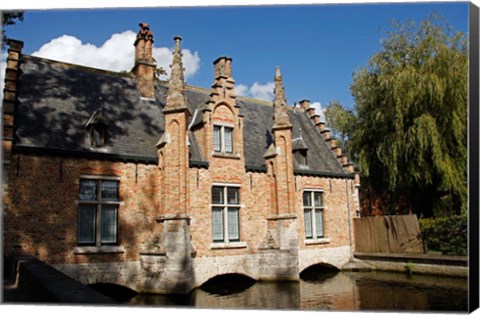 Framed Canal Building, Bruges, Belgium Print