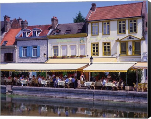 Framed Amiens Built on Waterways and Canals, France Print