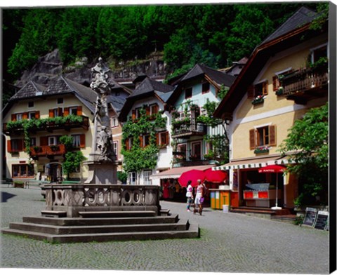 Framed Village of Hallstatt, Salzkammergut, Austria Print