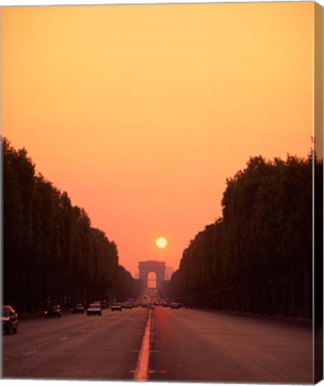 Framed Arc de Triomphe at Sunset, Paris, France Print