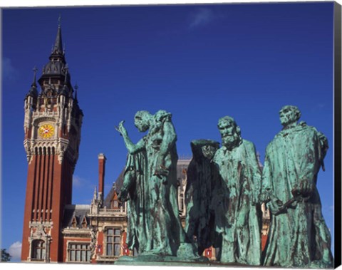 Framed Town Hall and Six Burghers, Calais, France Print