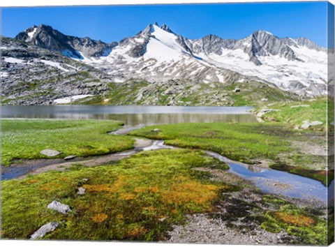 Framed Reichenspitz Mountains and Lake Gerlos Print