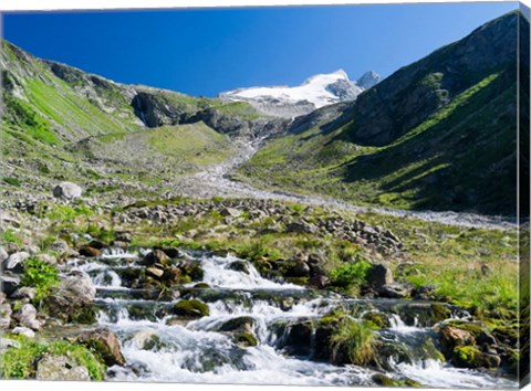 Framed Valley Wildgerlos with Mt Reichenspitze Print