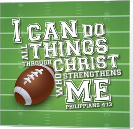 Framed I Can Do All Sports - Football Print