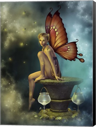 Framed Fairy Glowflies Print