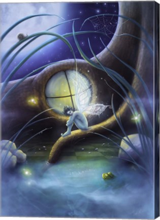 Framed Mr. Frog And The Fireflies Print