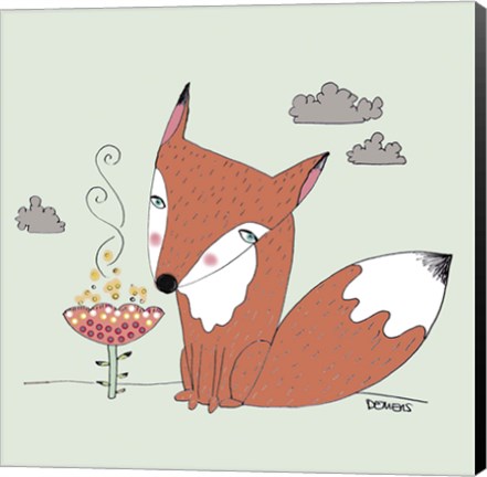 Framed Un Renard Dans La Cours Print