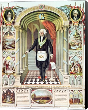 Framed George Washington as a Freemason Print