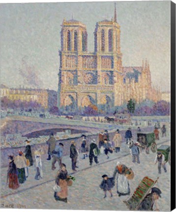 Framed Quai Saint-Michel And Notre-Dame, Paris 1901 Print