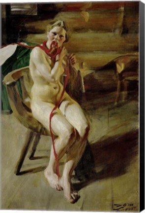 Framed Nude Braiding Her Hair, 1907 Print