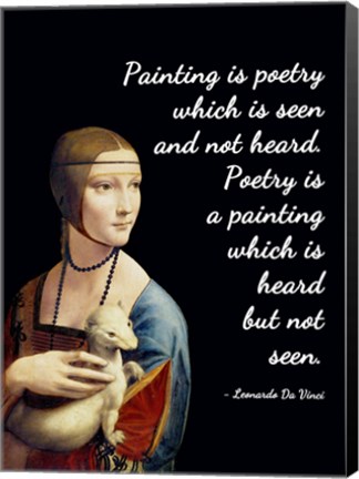 Framed Painting is Poetry - Da Vinci Quote 1 Print