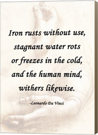 Framed Iron Rusts Without Use -Da Vinci Quote Print