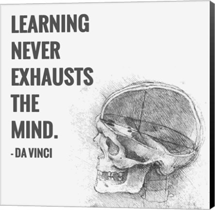 Framed Learning Never Exhausts the Mind -Da Vinci Quote Print