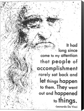 Framed People of Accomplishment -Da Vinci Quote Print