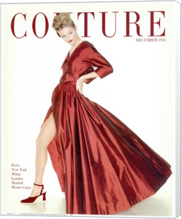 Framed Couture December 1954 Print