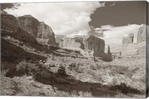 Framed Sepia Cliffs 2 Print