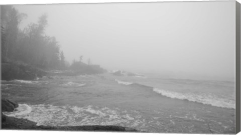 Framed Lake Superior Black And White 29 Print