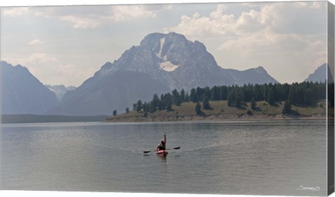 Framed Canoeing In Teton Print