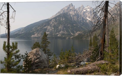 Framed Mountain And Lake In Teton Print