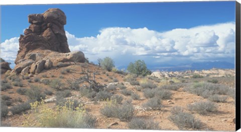 Framed Rocky Landscape Under Blue Sky 16 Print