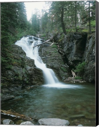 Framed Glacier National Park Waterfall 8 Print