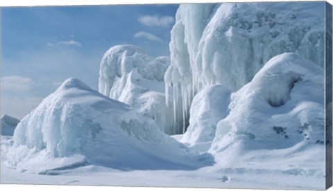Framed Lake Superior Snow 19 Print