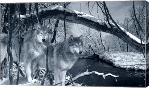 Framed At River's Edge Silvertone Print