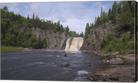 Framed North Shore Waterfall And Lake II Print