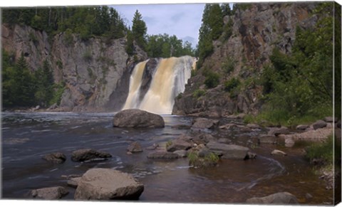 Framed North Shore Waterfall And Lake I Print
