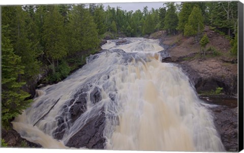 Framed North Shore Rushing Water Rapids Print