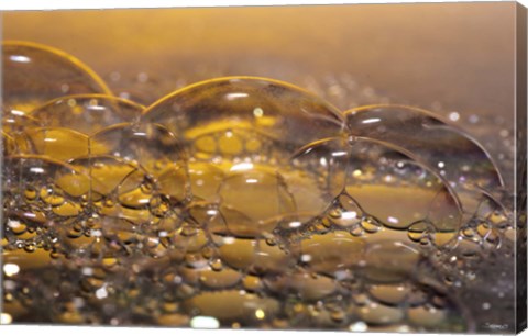 Framed Water Bubbles Reflecting Yellow Print