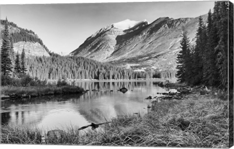 Framed Mountain Landscape And Lake Print
