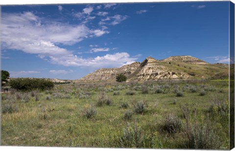 Framed Mountain Landscape Below Clouded Sky Print