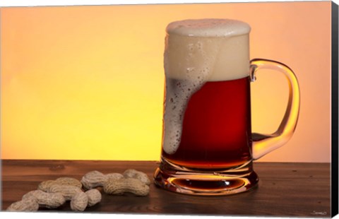 Framed Beer Foam Running And Peanuts Print