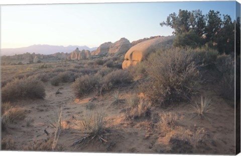 Framed Rocky Landscape Under Blue Sky 18 Print