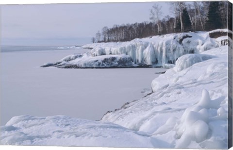 Framed Lake Superior Snow 23 Print