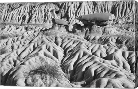 Framed Ridged Land Rocks Black And White Print