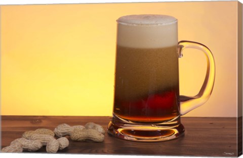 Framed Beer Foaming And Peanuts Print