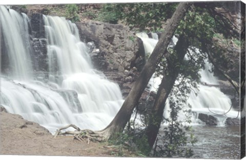 Framed Lake Superior Waterfall 18 Print